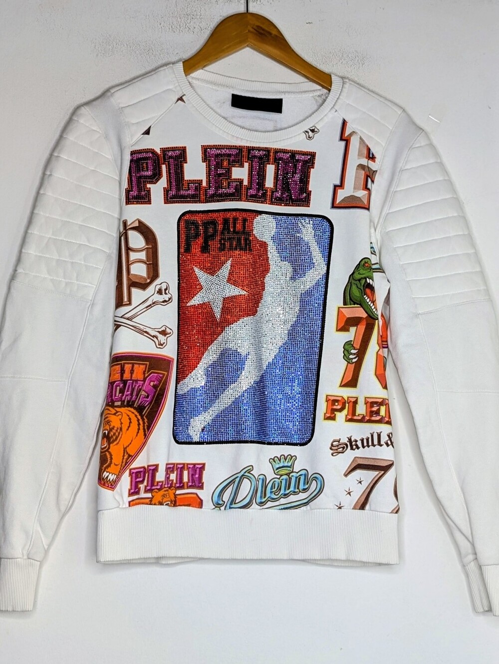 Philipp Plein Basketball Rhinestone Sweatshirt READ